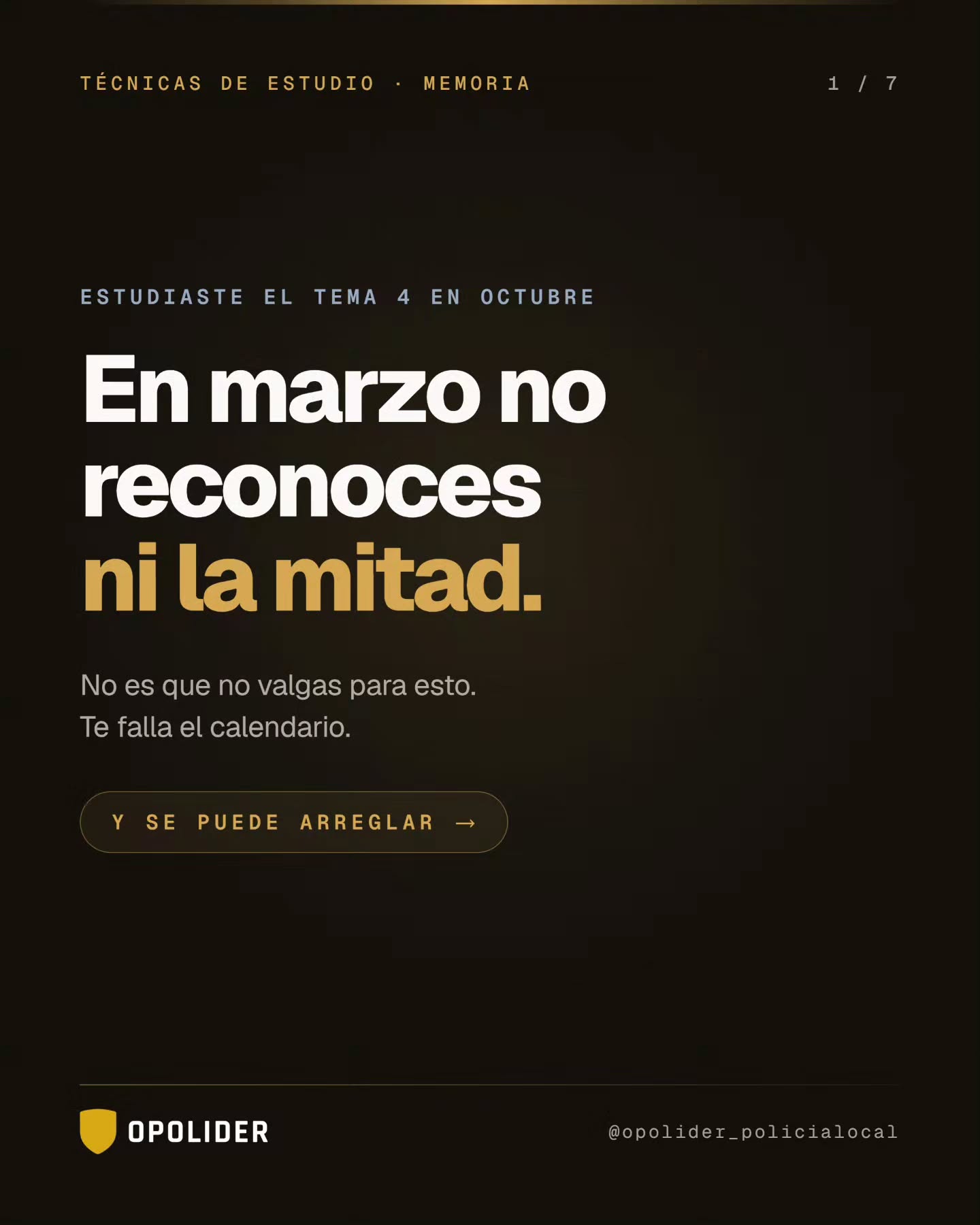 Estudiaste el tema 4 en octubre.