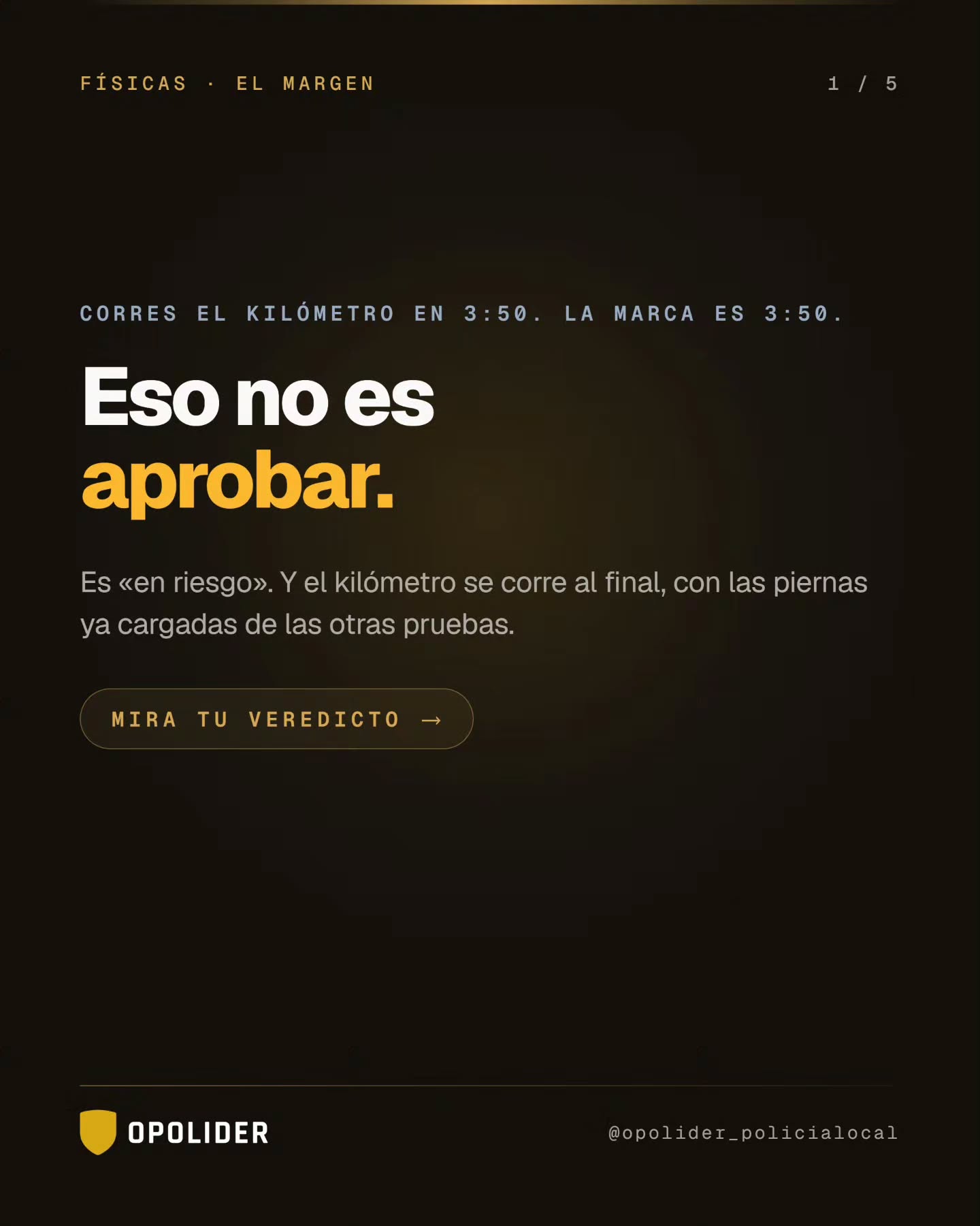 El kilómetro se corre al final, con las piernas ya cargadas de las otras pruebas.